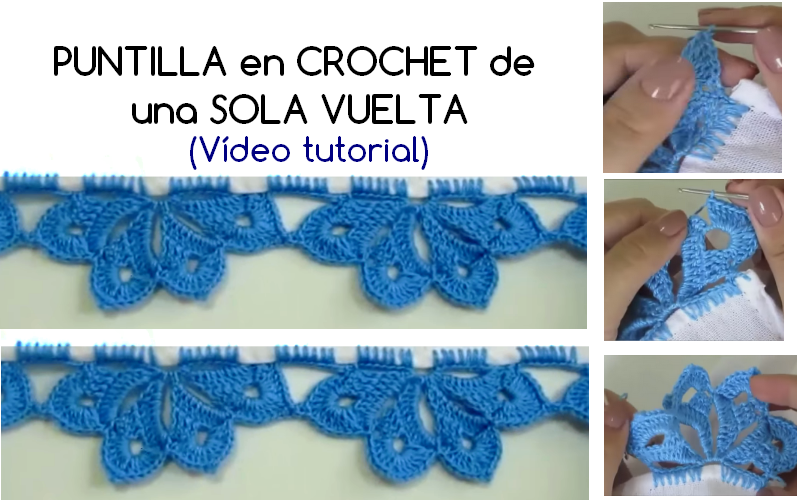 PUNTILLA EN CROCHET DE UNA SOLA VUELTA ⋆ Manualidades Y DIYManualidades