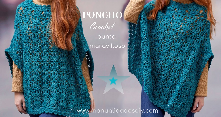 tomar el pelo Resistente astronauta Poncho rectangular tejido a crochet para mujer ⋆ Manualidades Y  DIYManualidades Y DIY