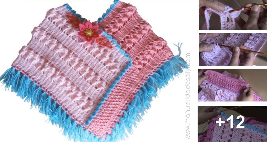 Teoría básica cuenta Interactuar Capa o Poncho para Niña en Crochet ⋆ Manualidades Y DIYManualidades Y DIY
