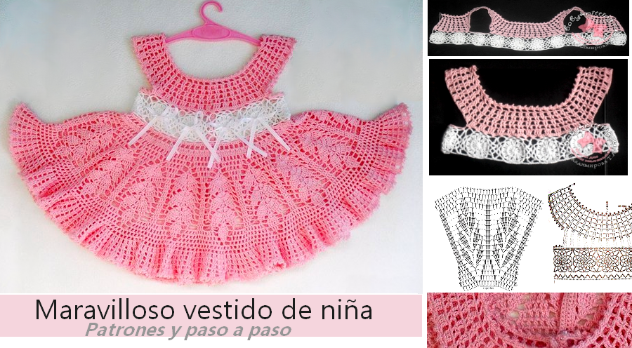 Patrón vestido de niña a crochet ⋆ Manualidades Y DIYManualidades Y DIY