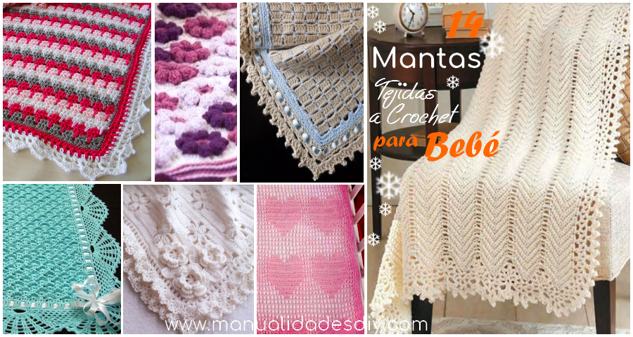 Colchas y Mantas Tejidas a Crochet para Bebe con Patrones ⋆ Manualidades DIY