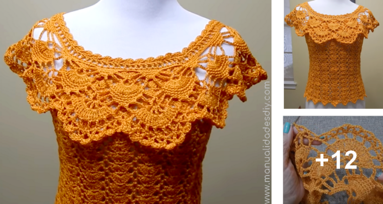 Blusa Tejida A Crochet Para Verano En Cualquier Talla ⋆ Manualidades Diy 1648