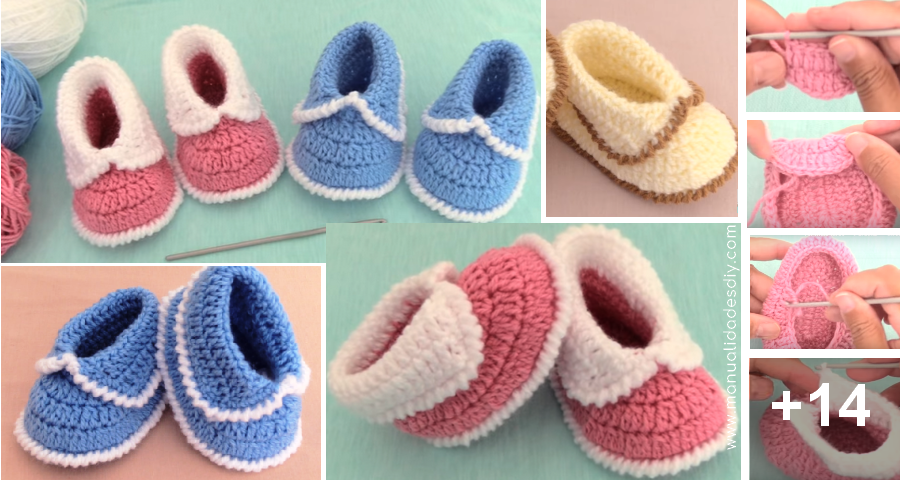 Grave Diacrítico En el nombre Faciles Zapatitos Tejidos a Crochet para Bebé - paso a paso ⋆ Manualidades  Y DIYManualidades Y DIY
